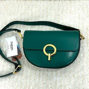 Elegant Green Leather Shoulder Bag